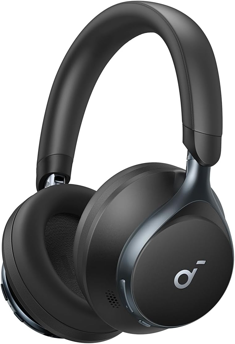 Soundcore Space One Auriculares de Diadema Bluetooth Inalámbricos con Cancelación Activa de Ruido Adaptativa de Anker, Reducción de voces humanas 2 veces más eficaz